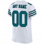 White Teal-Black Mesh Authentic Football Jersey