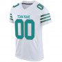 White Aqua-Orange Mesh Authentic Football Jersey