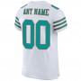 White Aqua-Orange Mesh Authentic Football Jersey