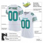 White Aqua-Orange Mesh Authentic Football Jersey
