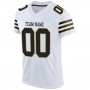 White Black-Old Gold Mesh Authentic Football Jersey