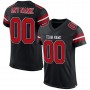 Black Red-White Mesh Authentic Football Jersey