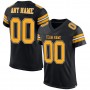 Black Gold-White Mesh Authentic Football Jersey