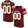 Burgundy White-Gold Mesh Authentic Football Jersey