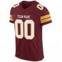 Burgundy White-Gold Mesh Authentic Football Jersey