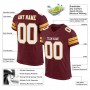 Burgundy White-Gold Mesh Authentic Football Jersey