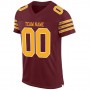 Burgundy Gold-White Mesh Authentic Football Jersey