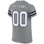 Gray White-Black Mesh Authentic Football Jersey
