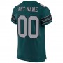 Midnight Green Light Gray-Black Mesh Authentic Football Jersey