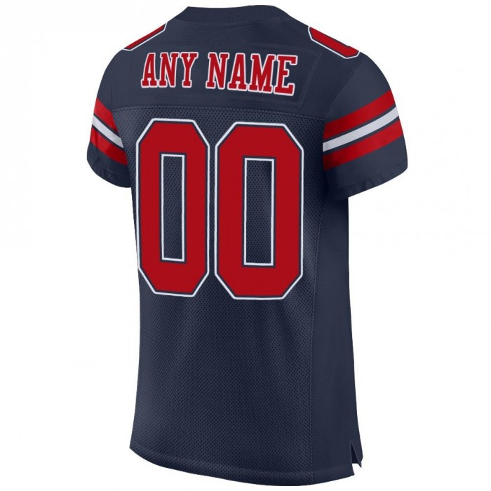 Navy Red-White Mesh Authentic Football Jersey
