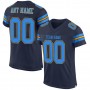 Navy Powder Blue-Gold Mesh Authentic Football Jersey