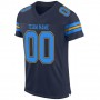 Navy Powder Blue-Gold Mesh Authentic Football Jersey