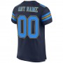 Navy Powder Blue-Gold Mesh Authentic Football Jersey