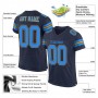 Navy Powder Blue-Gold Mesh Authentic Football Jersey