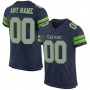 Navy Light Gray-Neon Green Mesh Authentic Football Jersey