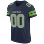 Navy Light Gray-Neon Green Mesh Authentic Football Jersey