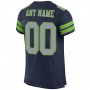 Navy Light Gray-Neon Green Mesh Authentic Football Jersey