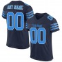Navy Powder Blue-White Mesh Authentic Football Jersey