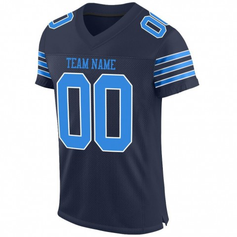 Navy Powder Blue-White Mesh Authentic Football Jersey