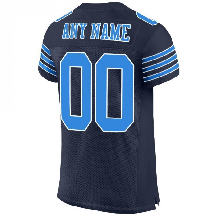 Navy Powder Blue-White Mesh Authentic Football Jersey