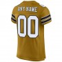 Old Gold White-Black Mesh Authentic Football Jersey