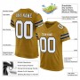 Old Gold White-Black Mesh Authentic Football Jersey