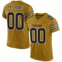 Old Gold Black-White Mesh Authentic Football Jersey