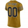 Old Gold Black-White Mesh Authentic Football Jersey