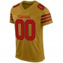 Old Gold Red-Black Mesh Authentic Football Jersey