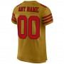 Old Gold Red-Black Mesh Authentic Football Jersey