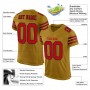 Old Gold Red-Black Mesh Authentic Football Jersey