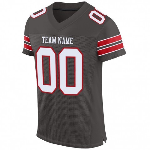 Pewter White-Red Mesh Authentic Football Jersey