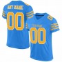 Powder Blue Gold-White Mesh Authentic Football Jersey