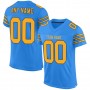 Powder Blue Gold-Navy Mesh Authentic Football Jersey