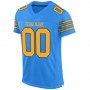 Powder Blue Gold-Navy Mesh Authentic Football Jersey