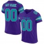 Purple Aqua-White Mesh Authentic Football Jersey