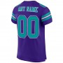Purple Aqua-White Mesh Authentic Football Jersey