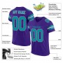 Purple Aqua-White Mesh Authentic Football Jersey