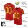 Scarlet Gold-Black Mesh Authentic Football Jersey
