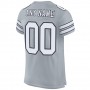 Silver White-Black Mesh Authentic Football Jersey