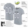 Silver White-Black Mesh Authentic Football Jersey