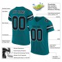 Teal Black-White Mesh Authentic Football Jersey