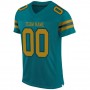 Teal Old Gold-Black Mesh Authentic Football Jersey