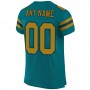 Teal Old Gold-Black Mesh Authentic Football Jersey