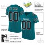Teal Black-White Mesh Authentic Football Jersey
