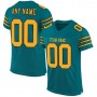 Teal Gold-Black Mesh Authentic Football Jersey