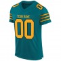 Teal Gold-Black Mesh Authentic Football Jersey