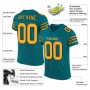 Teal Gold-Black Mesh Authentic Football Jersey