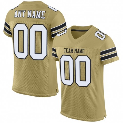 Vegas Gold White-Black Mesh Authentic Football Jersey
