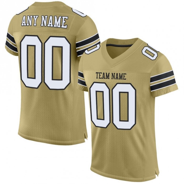 Vegas Gold White-Black Mesh Authentic Football Jersey